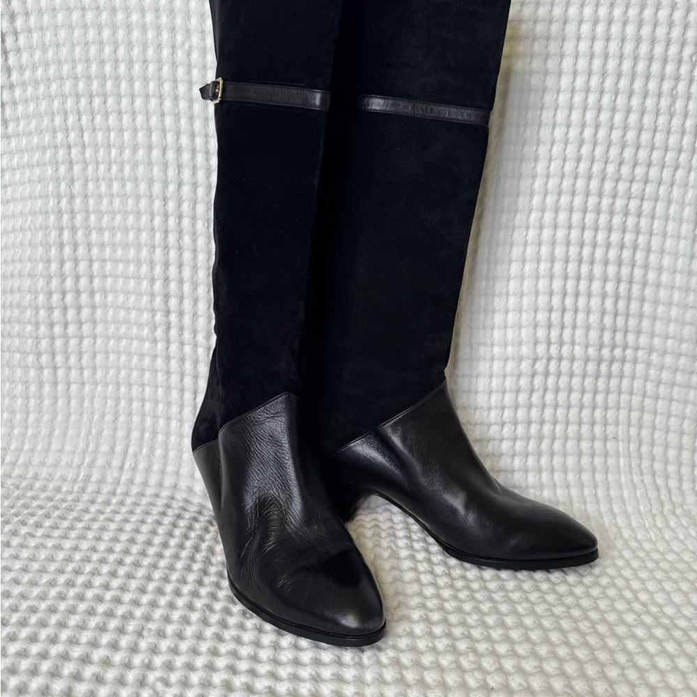 Gucci Vintage Black Heeled Boots Classic Design - Beautiful